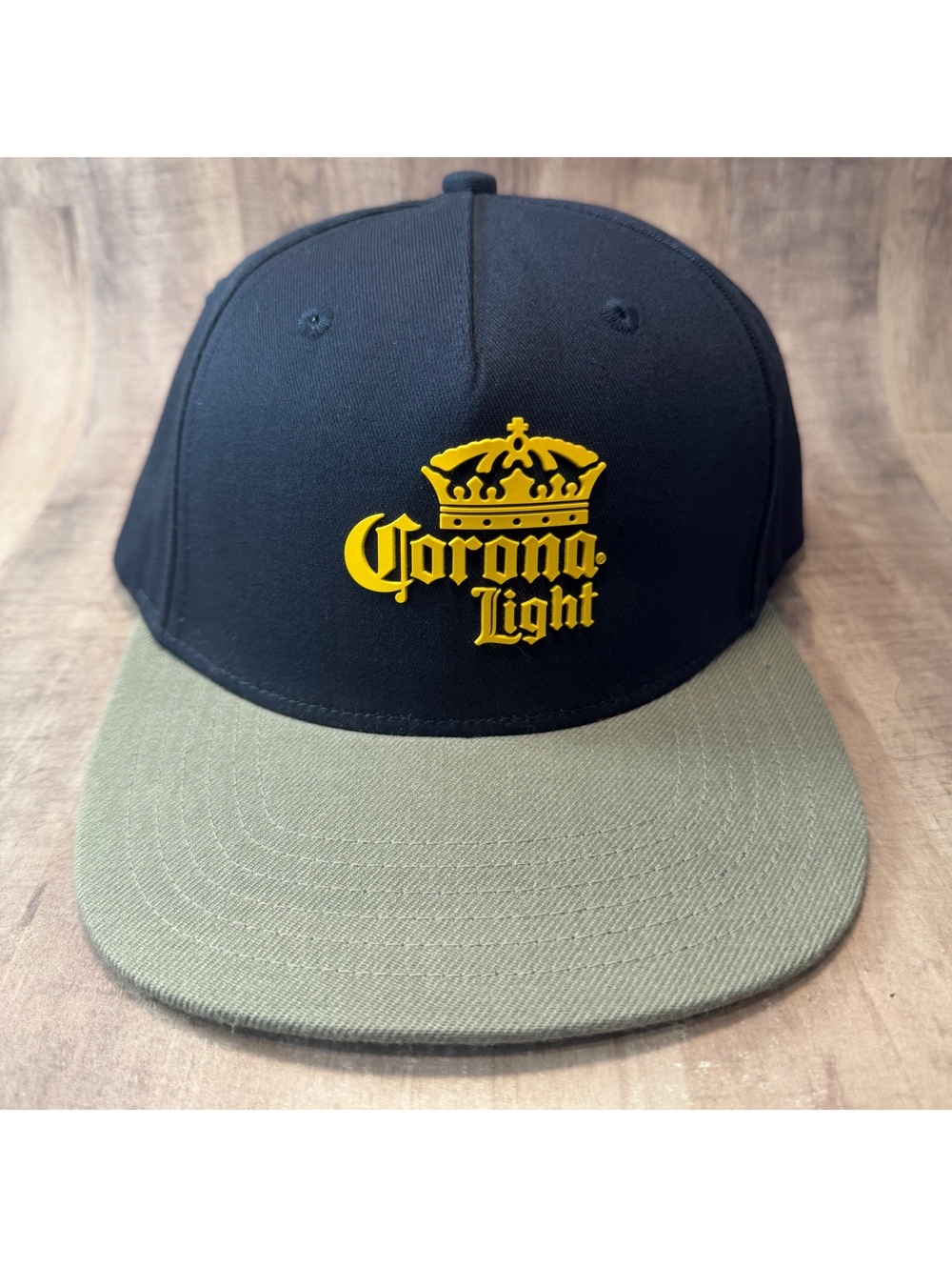 Corona Light Blue & Gray Hat Sample Snapback Cap Yellow Corona Light Logo